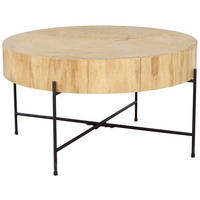 DOHÁNYZÓASZTAL fa, fém, faalapú anyag 75/75/42 cm   - fekete/natúr, Natur, faalapú anyag/fa (75/75/42cm) - Waldwelt