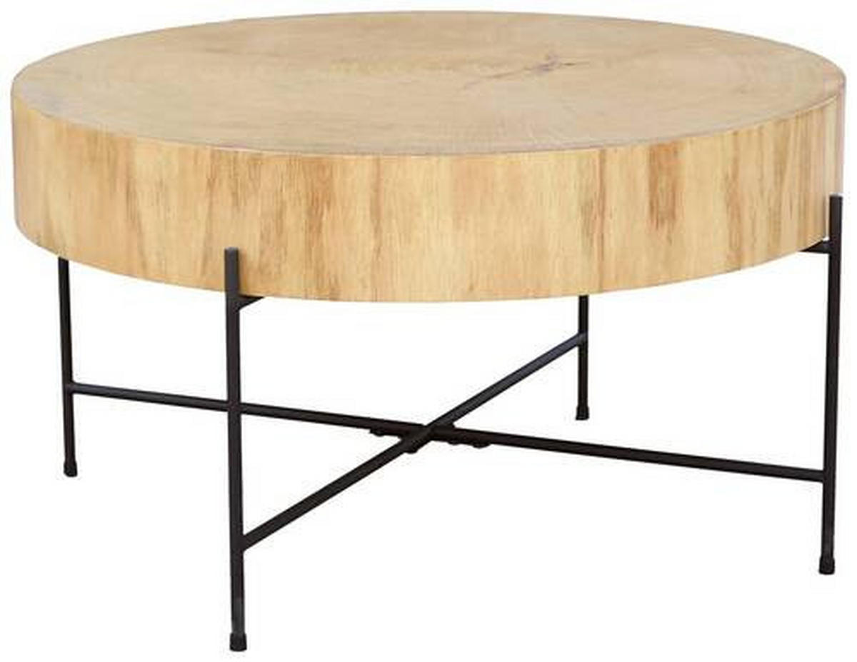 DOHÁNYZÓASZTAL fa, fém, faalapú anyag 75/75/42 cm   - fekete/natúr, Natur, faalapú anyag/fa (75/75/42cm) - Waldwelt