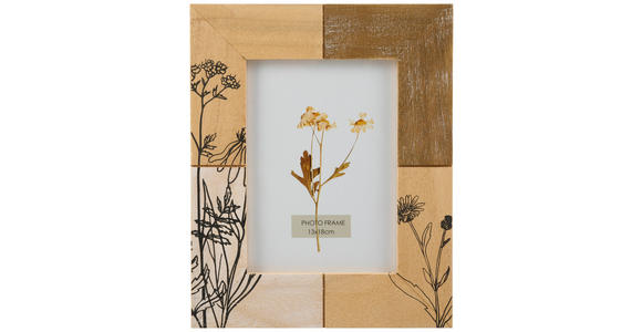 FOTORAHMEN 20,5/25,5 cm - Schwarz/Braun, Natur, Glas/Holz (20,5/25,5cm) - Ambia Home