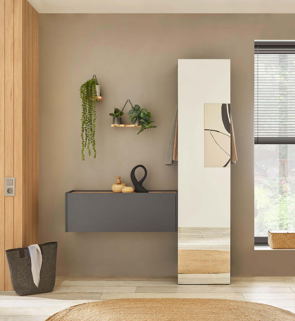 GARDEROBE 2-teilig  in 150/200/30 cm  - Anthrazit/Eiche Wotan, Design, Holzwerkstoff (150/200/30cm) - Modante