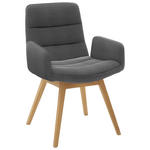 ARMLEHNSTUHL  in Cord  - Dunkelgrau/Naturfarben, Design, Holz/Textil (61/88/66cm) - Dieter Knoll