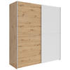 SCHWEBETÜRENSCHRANK 170/191/59 cm 2-türig Weiß, Eichefarben, Eiche Artisan  - Eichefarben/Silberfarben, Basics, Holzwerkstoff/Kunststoff (170/191/59cm) - Boxxx