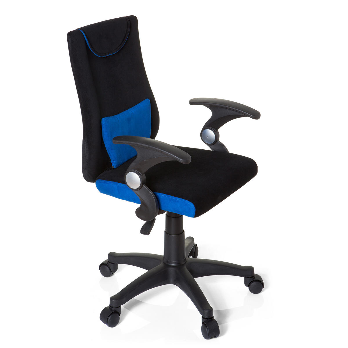 OTOČNÁ ŽIDLE PRO MLÁDEŽ, modrá, černá - modrá/černá, Basics, plast (50/87-97/40cm) - MID.YOU
