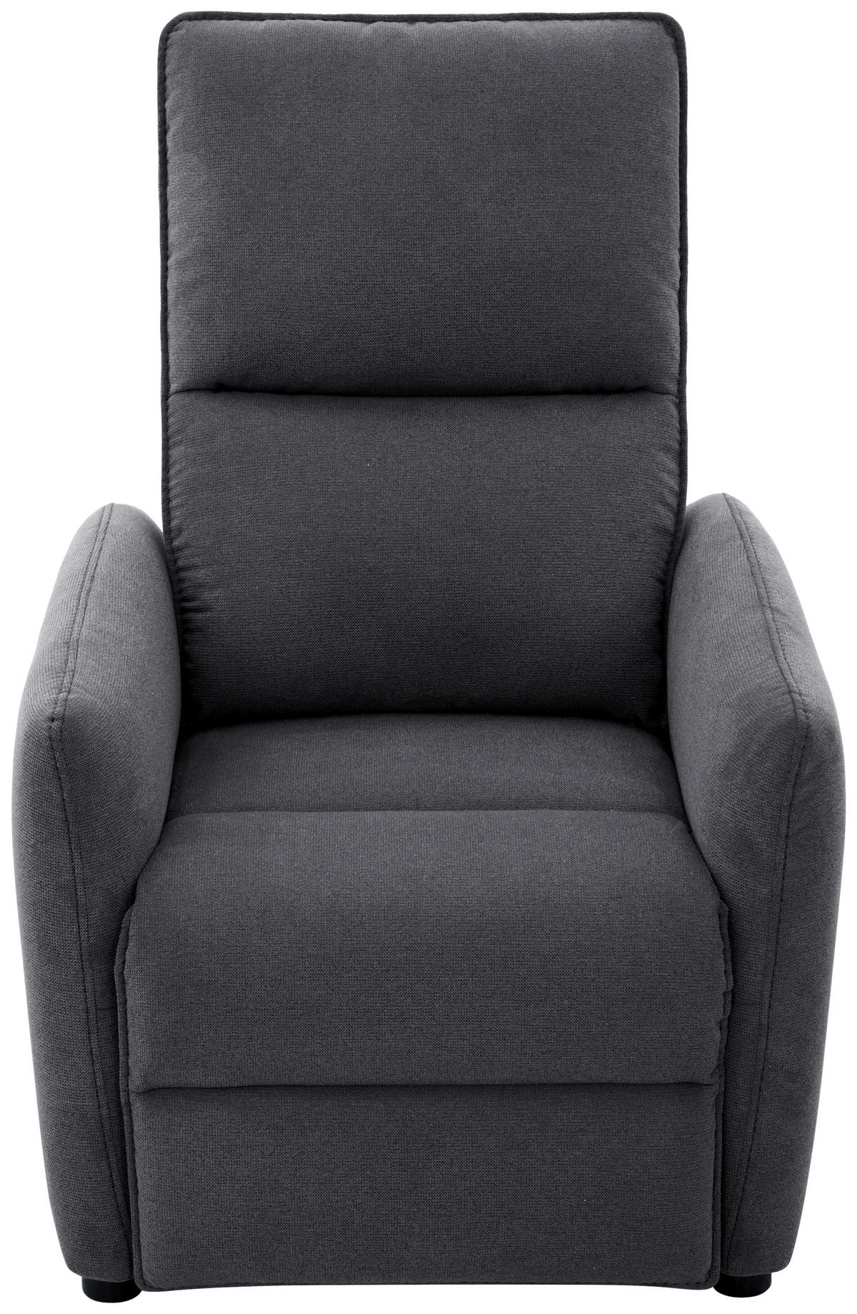 Fotoliu Pentru Televizor din lemn, metal, plastic, textil, gri închis - gri închis/negru, Konventionell, plastic/lemn (74/101/95cm) - Carryhome