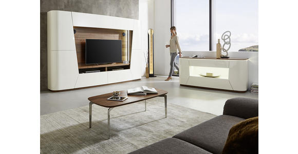 WOHNWAND 300/205/52 cm in Nussbaumfarben, Sandfarben - Sandfarben/Nussbaumfarben, Design, Holz/Holzwerkstoff (300/205/52cm) - Ambiente