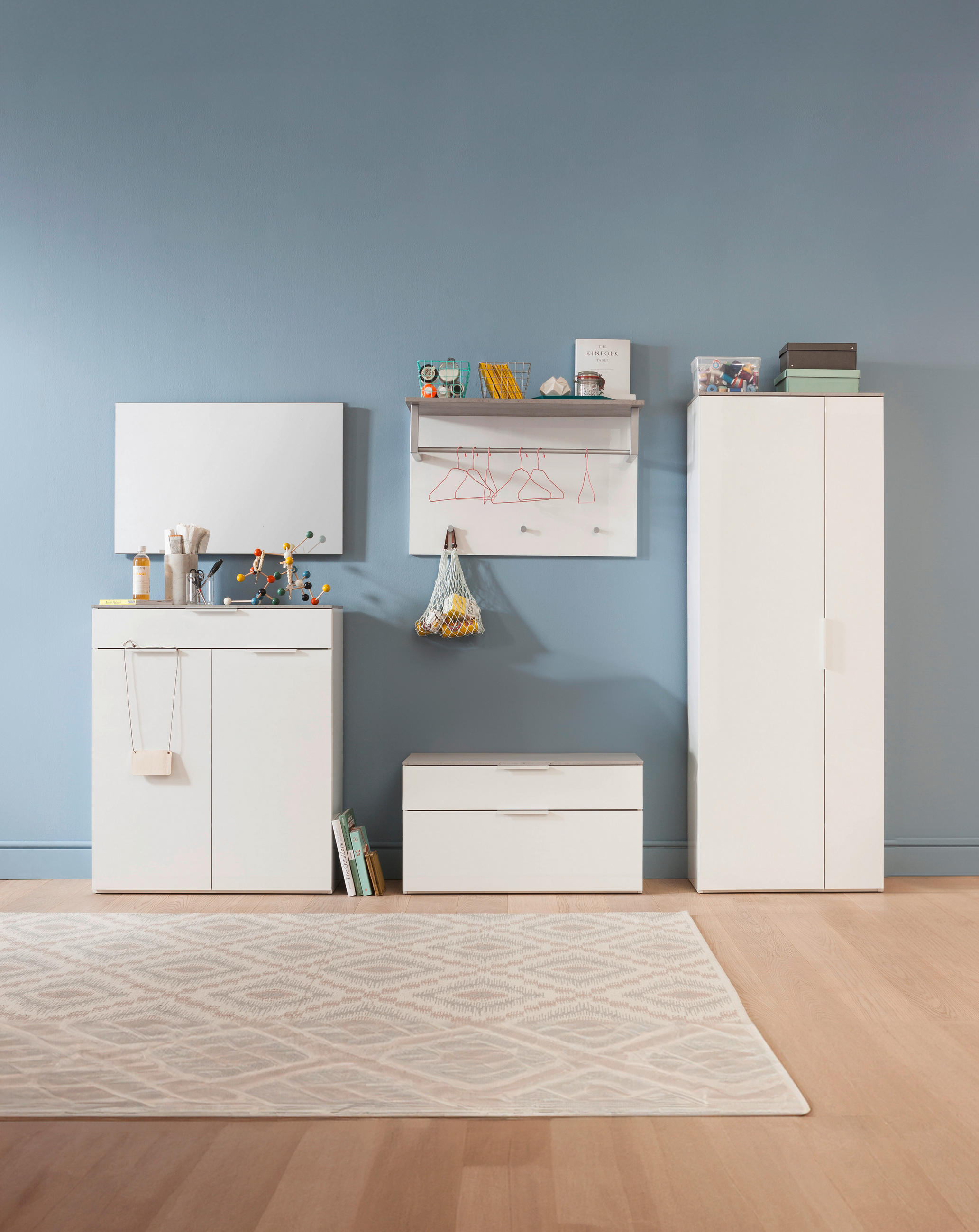 BANCĂ PENTRU HOL 90/50/35 cm  - gri deschis/alb, Design, metal (90/50/35cm) - Xora
