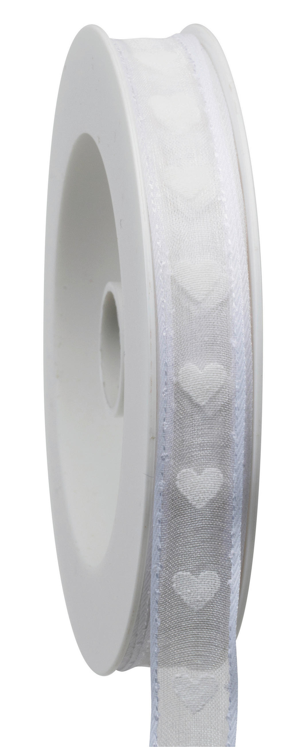 GESCHENKBAND  - Weiss, Basics, Kunststoff (1,5cm)