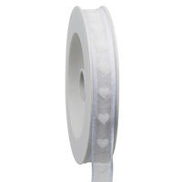 GESCHENKBAND  - Weiss, Basics, Kunststoff (1,5cm)