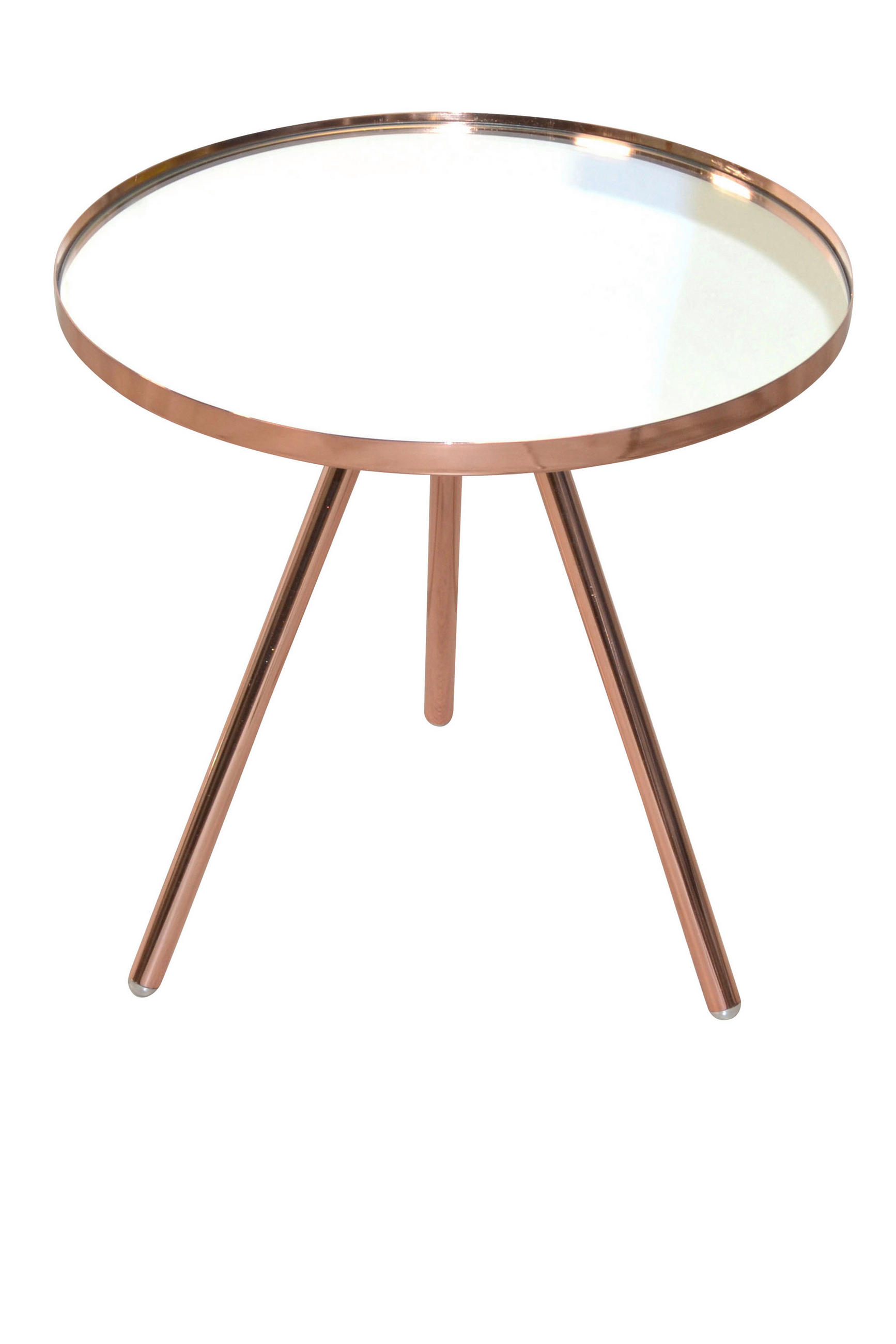 BEISTELLTISCH 42/42/40 cm Kupferfarben rund  - Kupferfarben, Design, Glas/Metall (42/42/40cm) - MID.YOU