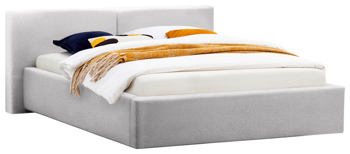 POLSTERBETT 140/200 cm, inkl.  in Hellgrau  - Hellgrau, Basics, Textil (140/200cm) - Boxxx