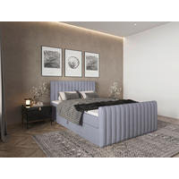 BOXBETT 140/200 cm  Grau  - Schwarz/Grau, Basics, Kunststoff/Textil (140/200cm) - Carryhome