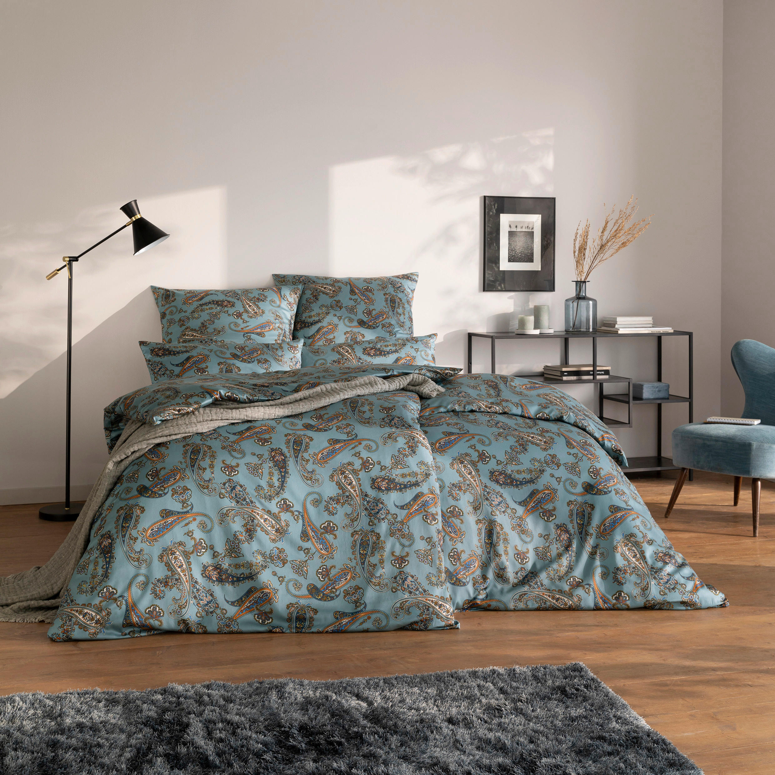 BETTWÄSCHE ATELIER Interlock-Jersey 135/200 cm  - Blau, Design, Textil (135/200cm) - Estella