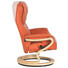 RELAXSESSEL Echtleder - Buchefarben/Orange, Design, Leder/Holz (84/105/86cm) - HIMOLLA