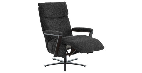 RELAXSESSEL in Textil Anthrazit - Anthrazit/Schwarz, Design, Textil/Metall (68/117/85cm) - Cantus