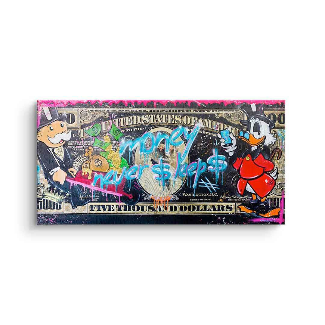 XXXLutz Leinwandbild Money Never Sleeps Mehrfarbig