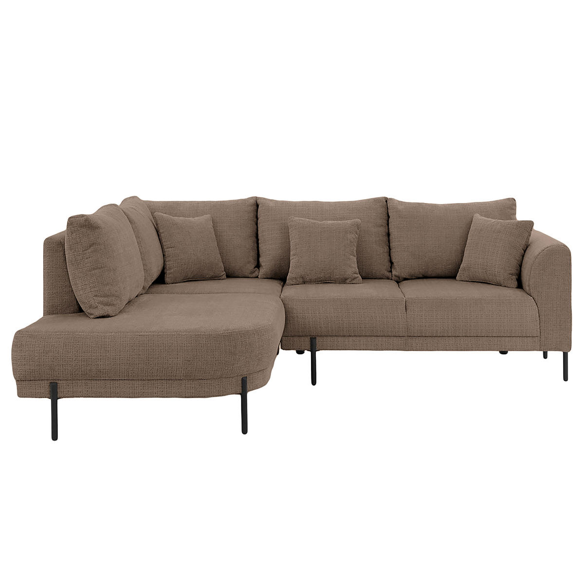 ECKSOFA Mauris Taupe Chenille Rückenkissen  - Taupe/Creme, Design, Kunststoff/Textil (200/233cm) - Livetastic