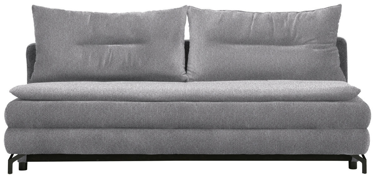 KANAPÉÁGY világosszürke  - világosszürke/fekete, Modern, textil/fém (208/73/92/102cm) - Novel