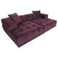 SOFAELEMENT Samt Brombeere  - Brombeere/Schwarz, KONVENTIONELL, Kunststoff/Textil (125/66/155cm) - Ambia Home