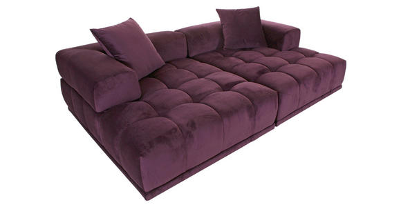 SOFAELEMENT Samt Brombeere  - Brombeere/Schwarz, KONVENTIONELL, Kunststoff/Textil (125/66/155cm) - Ambia Home