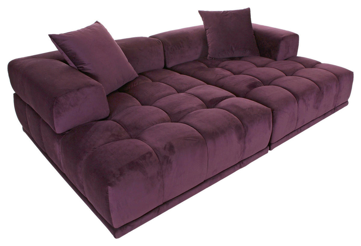 SOFAELEMENT Samt Brombeere  - Brombeere/Schwarz, KONVENTIONELL, Kunststoff/Textil (125/66/155cm) - Ambia Home