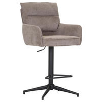 BARHOCKER Cord Braun Stoffauswahl, Sitzfläche 360° drehbar  - Schwarz/Braun, Design, Textil/Metall (54/98-120/58cm) - Novel