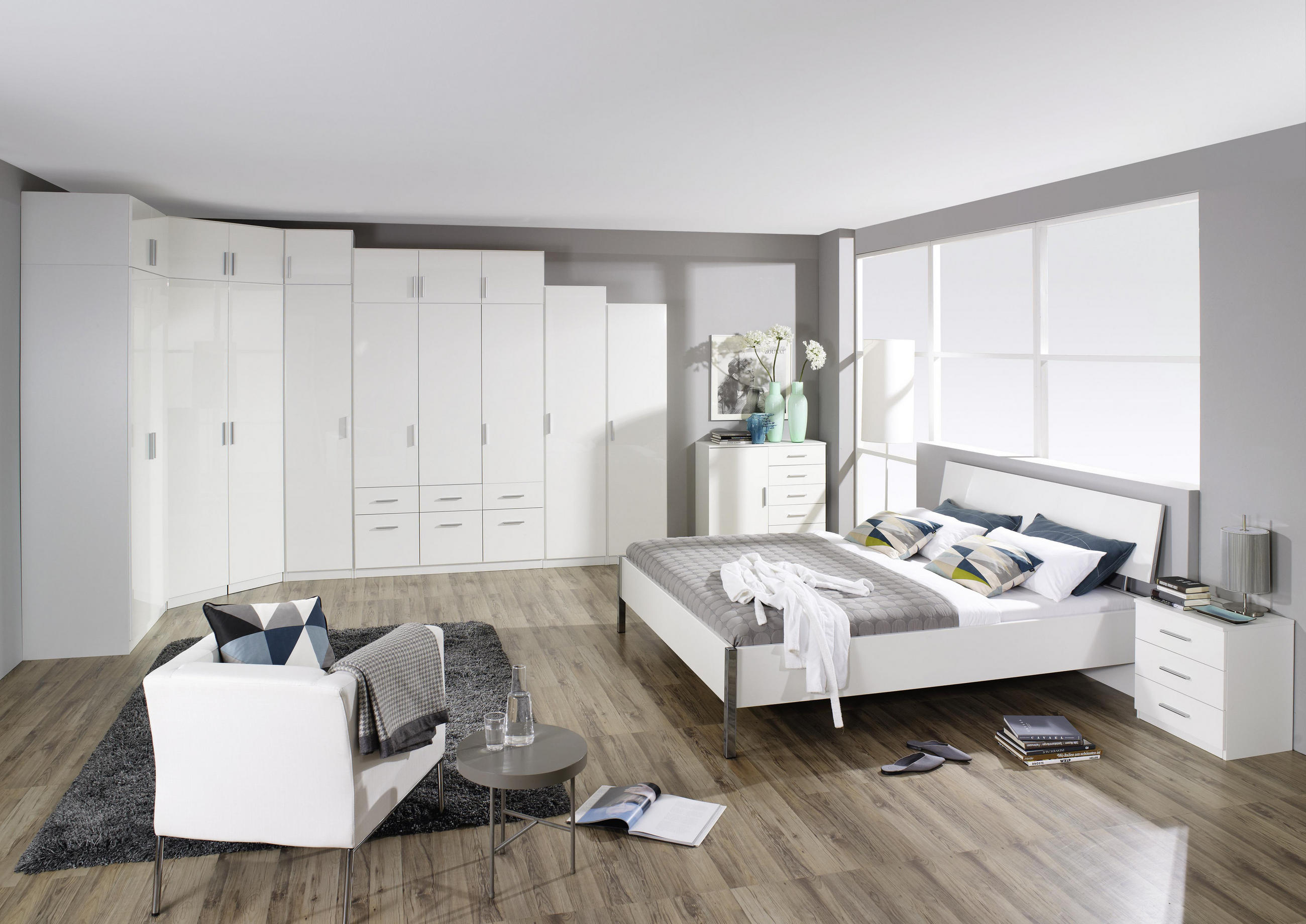 AUFSATZSCHRANK 47/39/54 cm Weiß, Weiß Hochglanz - Weiß Hochglanz/Alufarben, Design, Kunststoff (47/39/54cm) - Carryhome