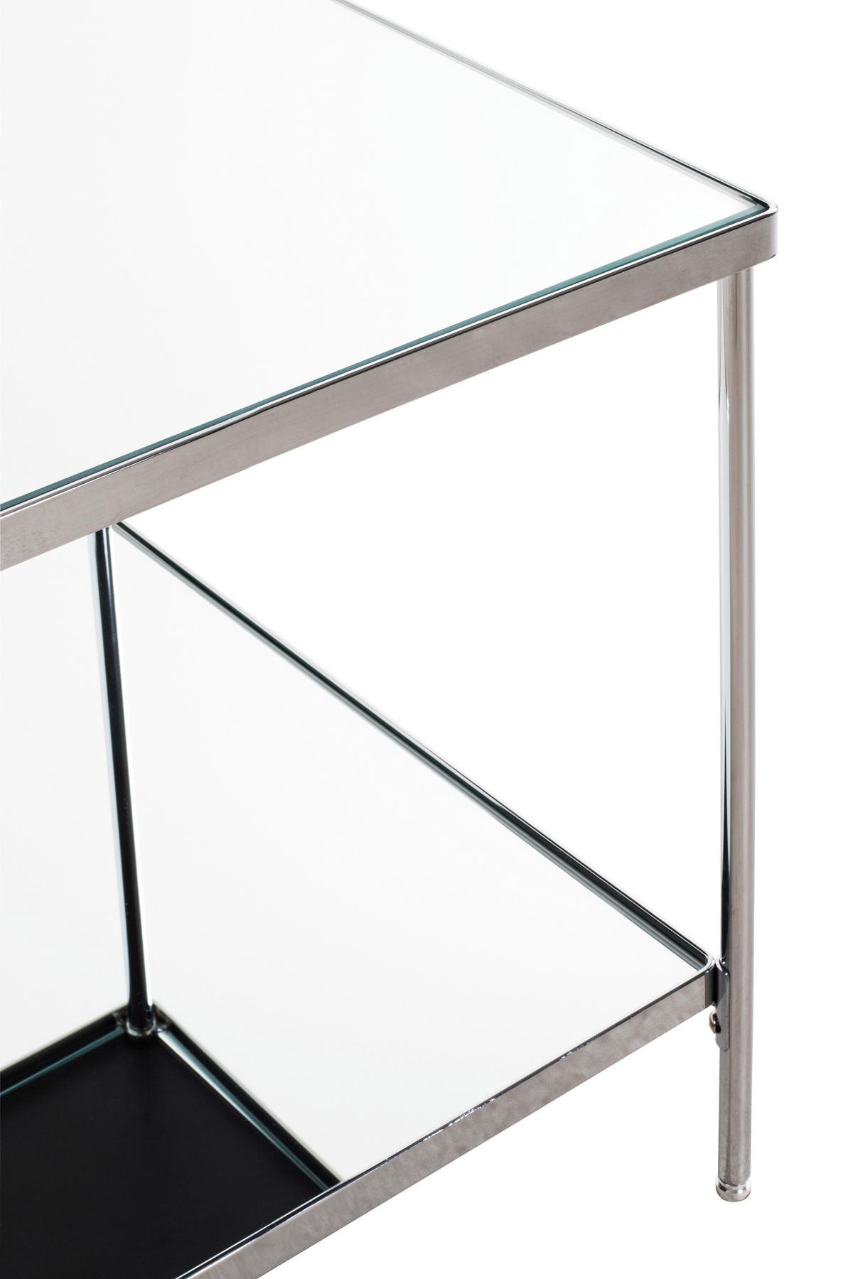 BEISTELLTISCH in Metall, Glas 45/45/46 cm  - Chromfarben, Trend, Glas/Metall (45/45/46cm)