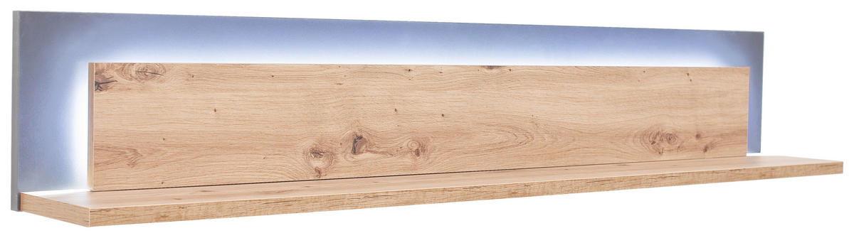 WANDBOARD ohne Beleuchtung, Anthrazit, Eichefarben  - Eichefarben/Anthrazit, Design, Holzwerkstoff (139/24/20cm) - Livetastic