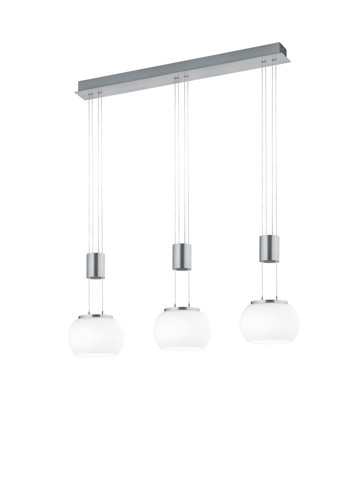 LED-HÄNGELEUCHTE 82/18/150 cm    - Weiss/Nickelfarben, Design, Glas/Metall (82/18/150cm) - Trio Leuchten