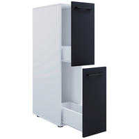 MIDISKÅP  - vit/svart, Modern, metall/trämaterial (25/110/50cm) - MID.YOU