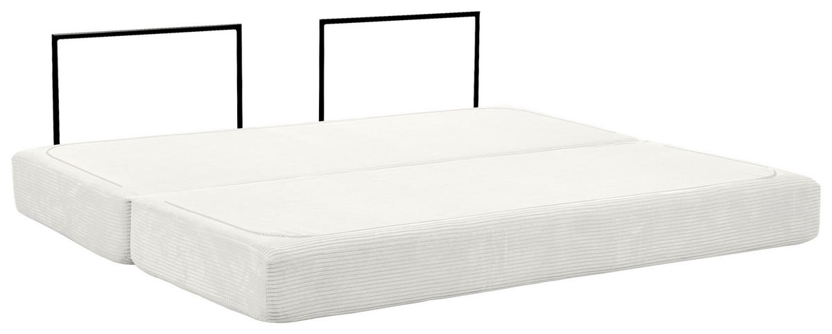 SCHLAFSOFA Cord Creme  - Creme, KONVENTIONELL, Textil/Metall (200/77/80cm) - Carryhome