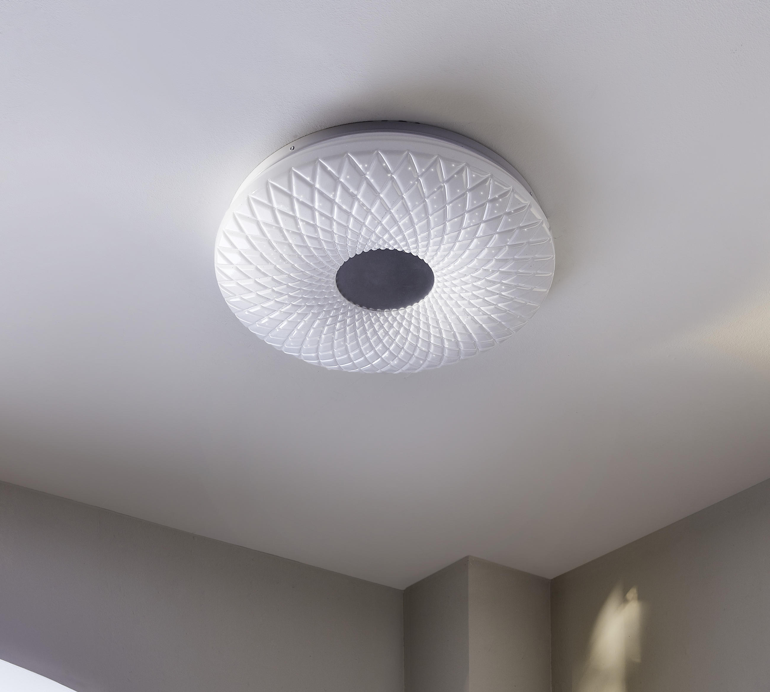 STROPNA LED-SVETILKA 48/6,5 cm   - bela, Trendi, kovina/umetna masa (48/6,5cm) - Novel