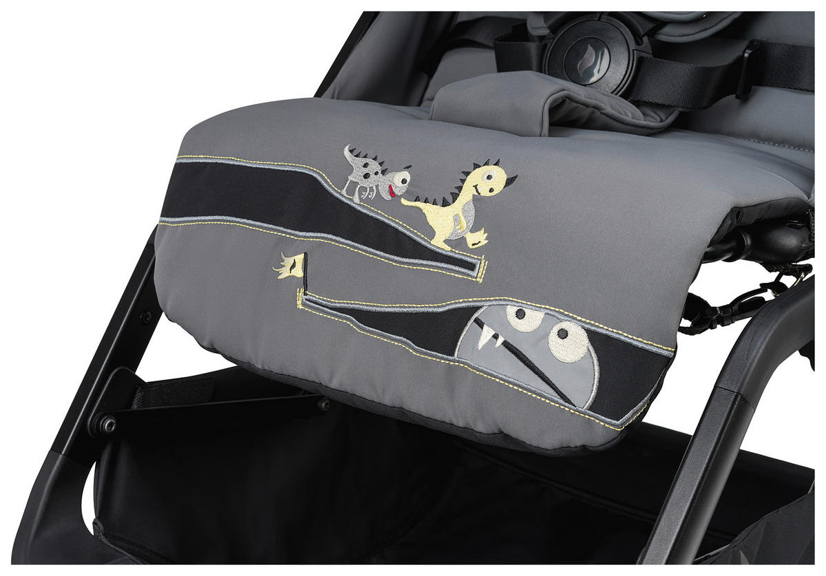 BUGGY Boogy 2 Monster  - Hellgrau/Schwarz, Basics, Textil/Metall (51/105/84,5cm) - Osann
