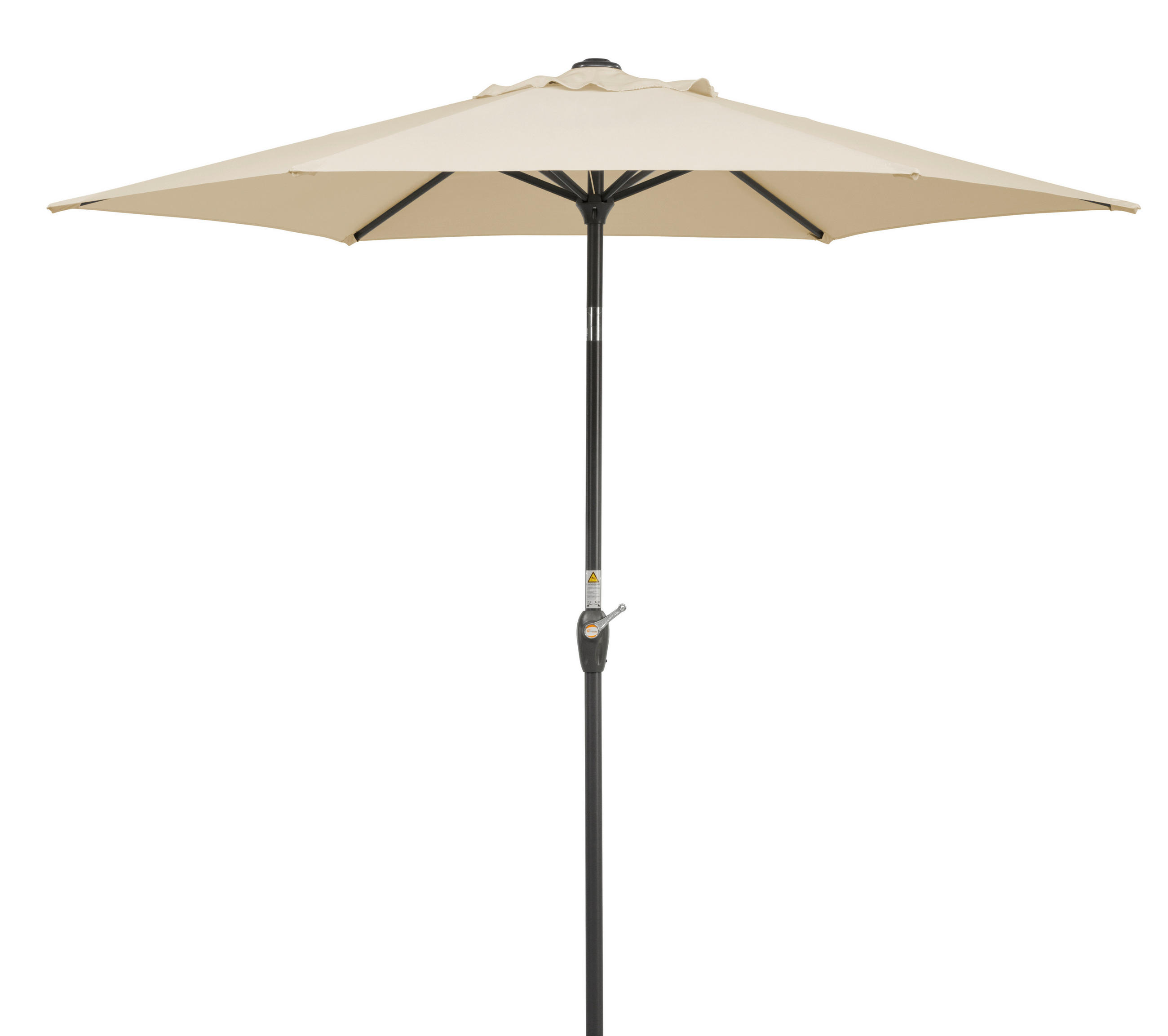 SONNENSCHIRM 220 cm Naturfarben  - Anthrazit/Naturfarben, Basics, Textil/Metall (220/210/220cm) - Schneider