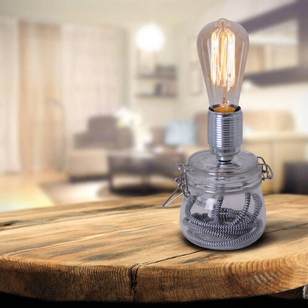 TISCHLEUCHTE MAX 11/20 cm   - Klar, LIFESTYLE, Glas/Textil (11/20cm) - Näve