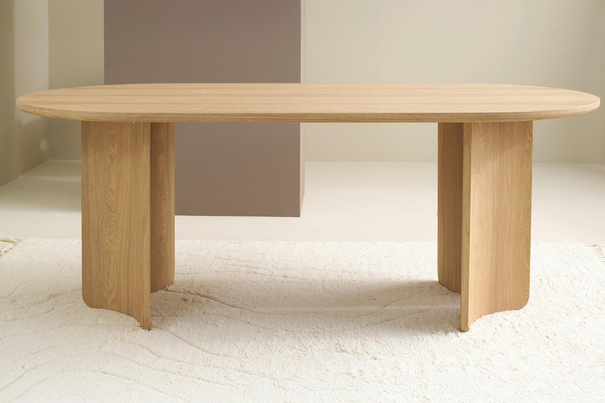 ESSTISCH 200/100/76 cm Echtholz, Nachbildung  Holzwerkstoff Eiche Bianco  - Eiche Bianco, MODERN, Holzwerkstoff (200/100/76cm) - Schöner Wohnen
