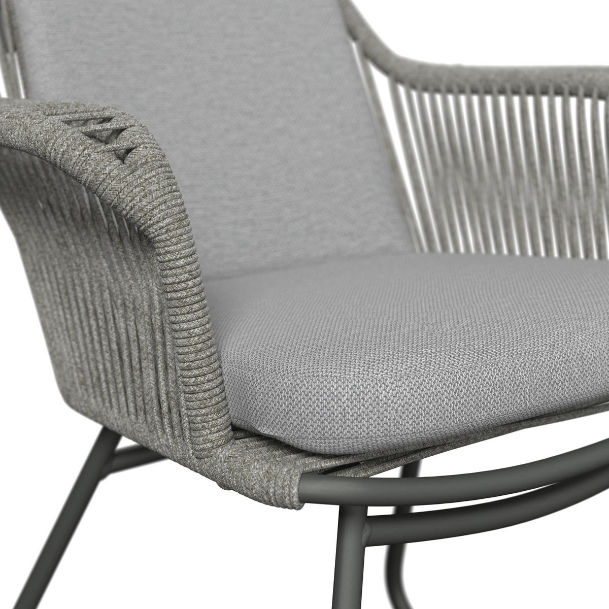 GARTENSESSEL Aluminium Hellgrau, Dunkelgrau  - Dunkelgrau/Hellgrau, MODERN, Textil/Metall (63/83/67cm) - Amatio