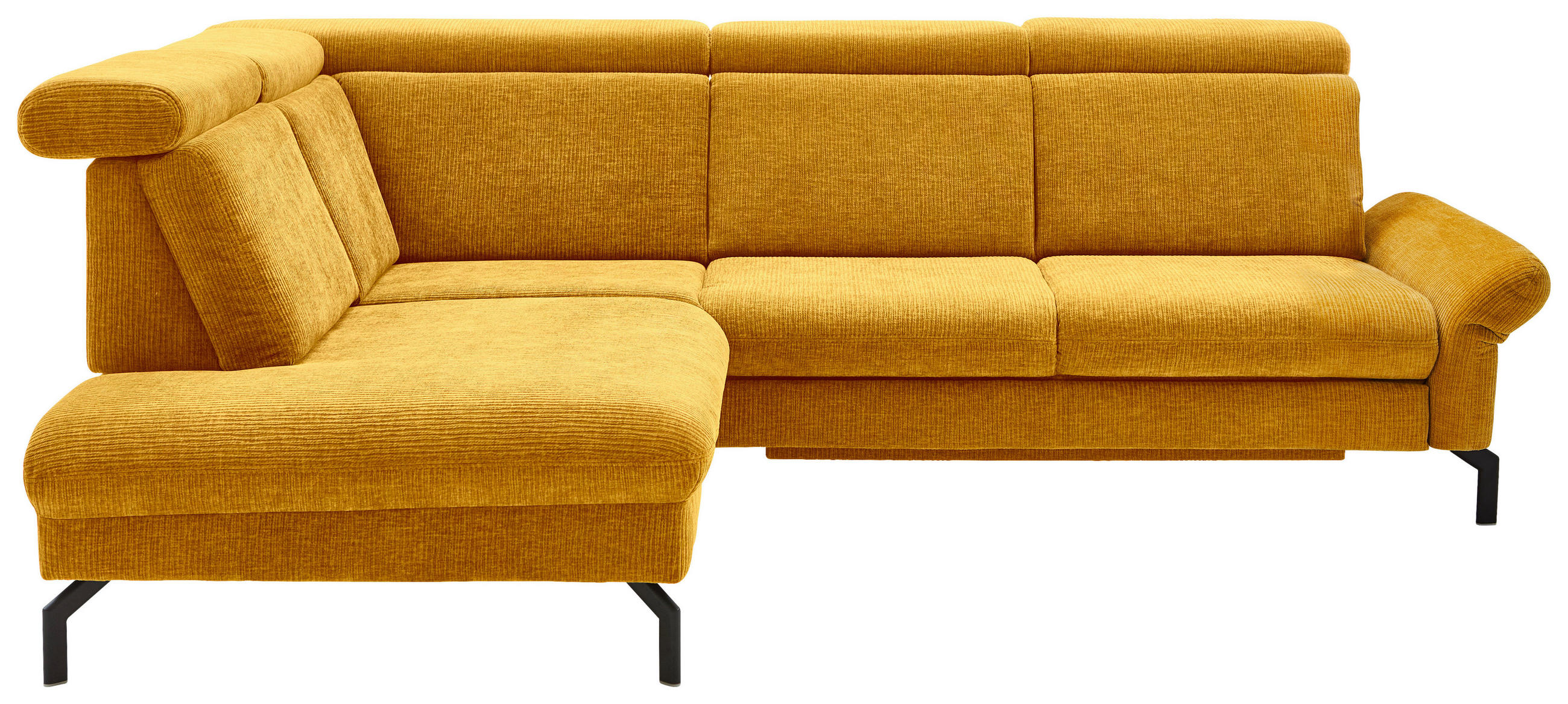 ECKSOFA Beldomo system Currygelb Webstoff  - Currygelb/Schwarz, Design, Textil/Metall (203/258cm) - Beldomo System