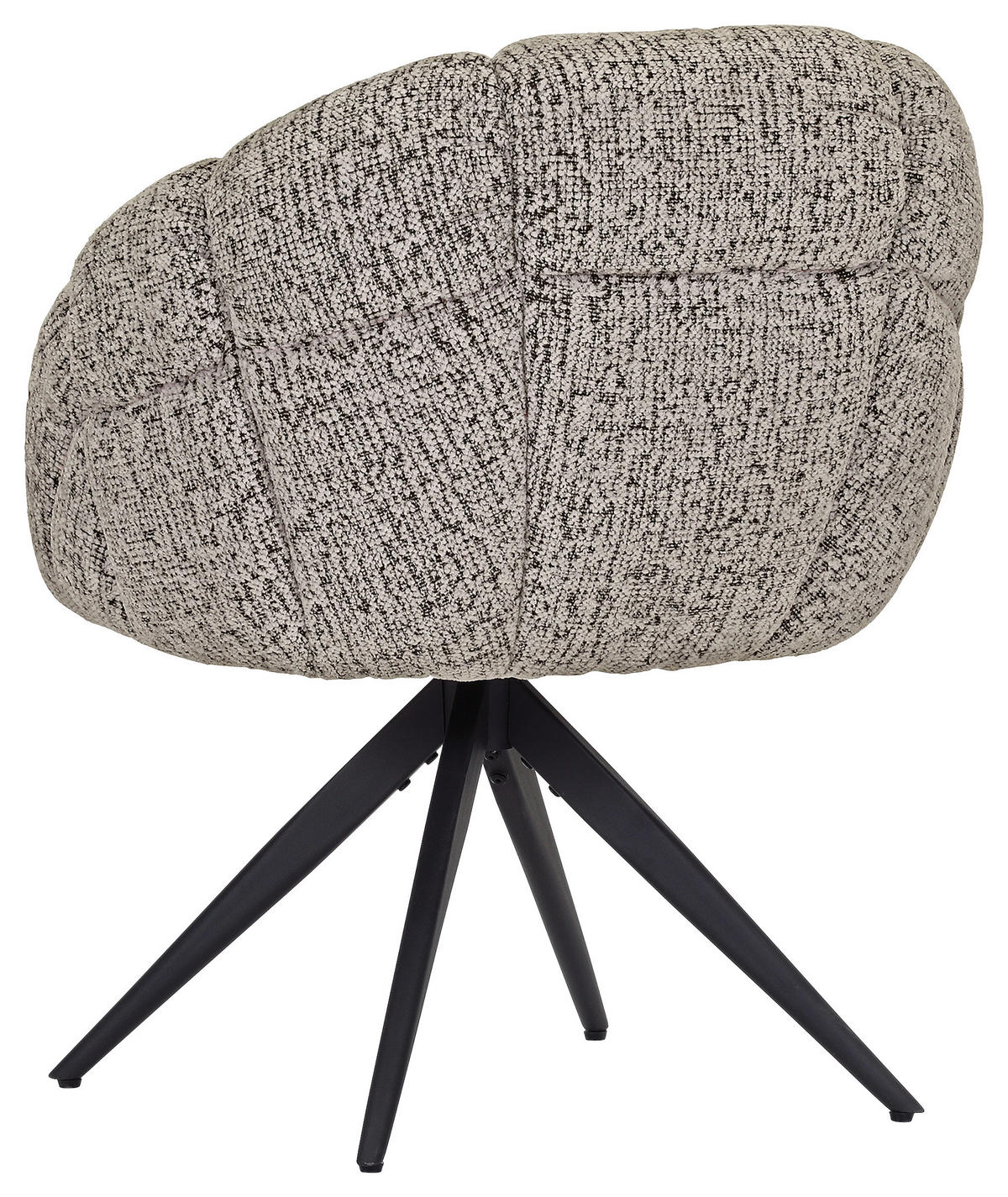 ARMLEHNSTUHL  Sitzfläche 360° drehbar Chenille  - Graubraun/Schwarz, Design, Textil/Metall (70/84/64cm) - Novel