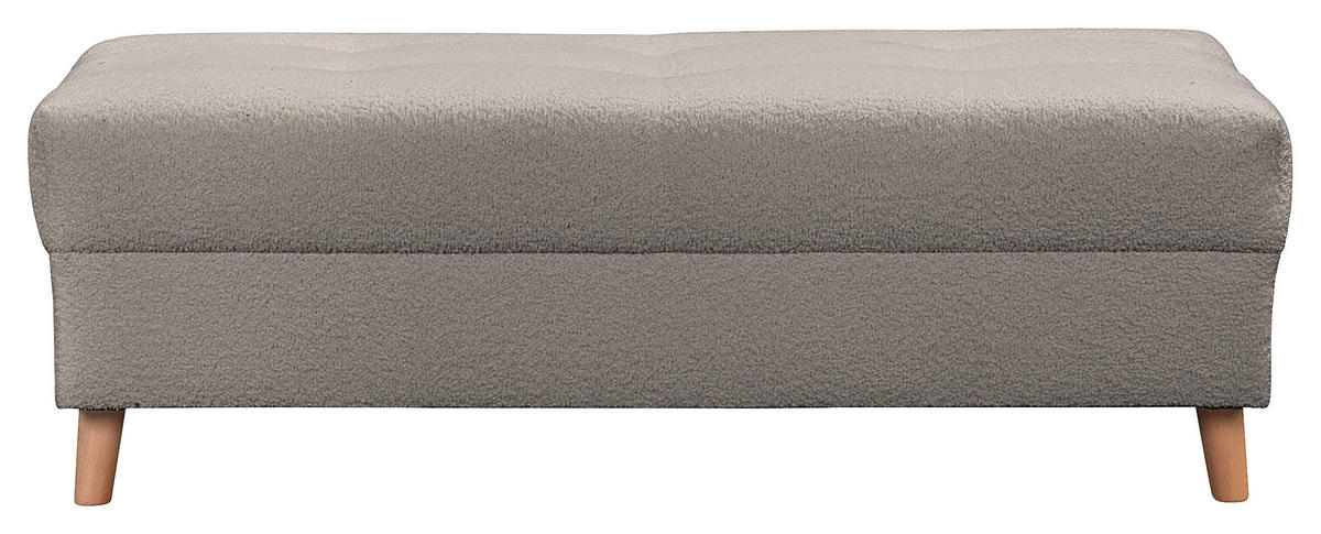 ECKSOFA inkl. Hocker Ariella Grau Bouclé  - Naturfarben/Grau, Design, Holz/Textil (161/231cm) - Livetastic