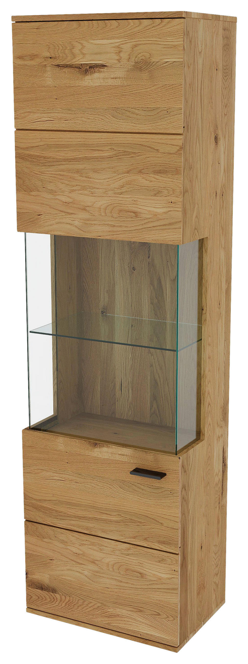 VITRINE  in massiv Eiche Eichefarben, Eiche Artisan  - Transparent/Eichefarben, Natur, Glas/Holz (60/205/40cm) - Linea Natura