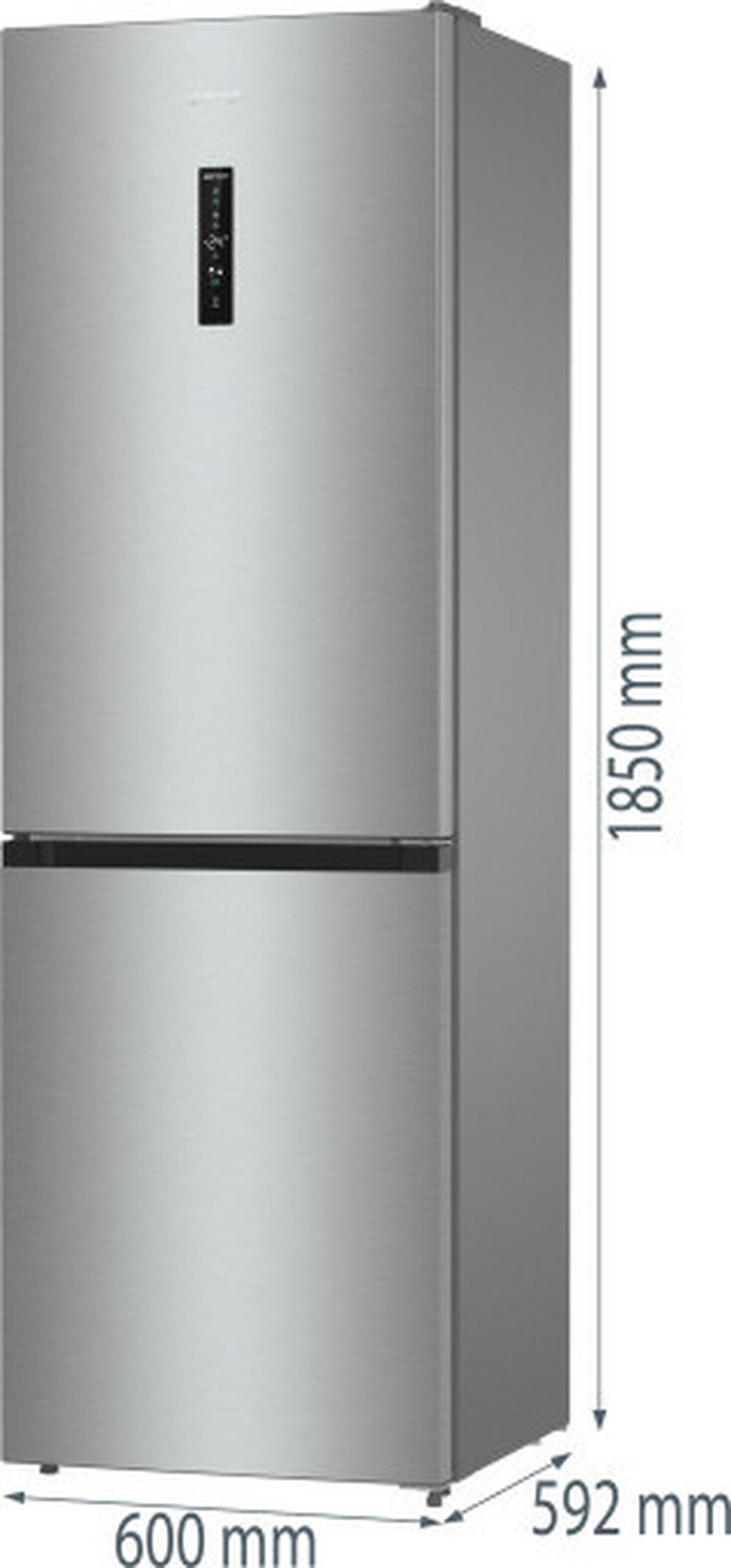 KÜHL-GEFRIER-KOMBINATION N61EA2XL4  - Edelstahlfarben, Basics, Glas/Kunststoff (60/185/59,2cm) - Gorenje