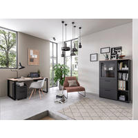 VITRINE in Graphitfarben  - Anthrazit/Graphitfarben, Design, Glas/Holzwerkstoff (100/143,3/41,9cm) - Cantus