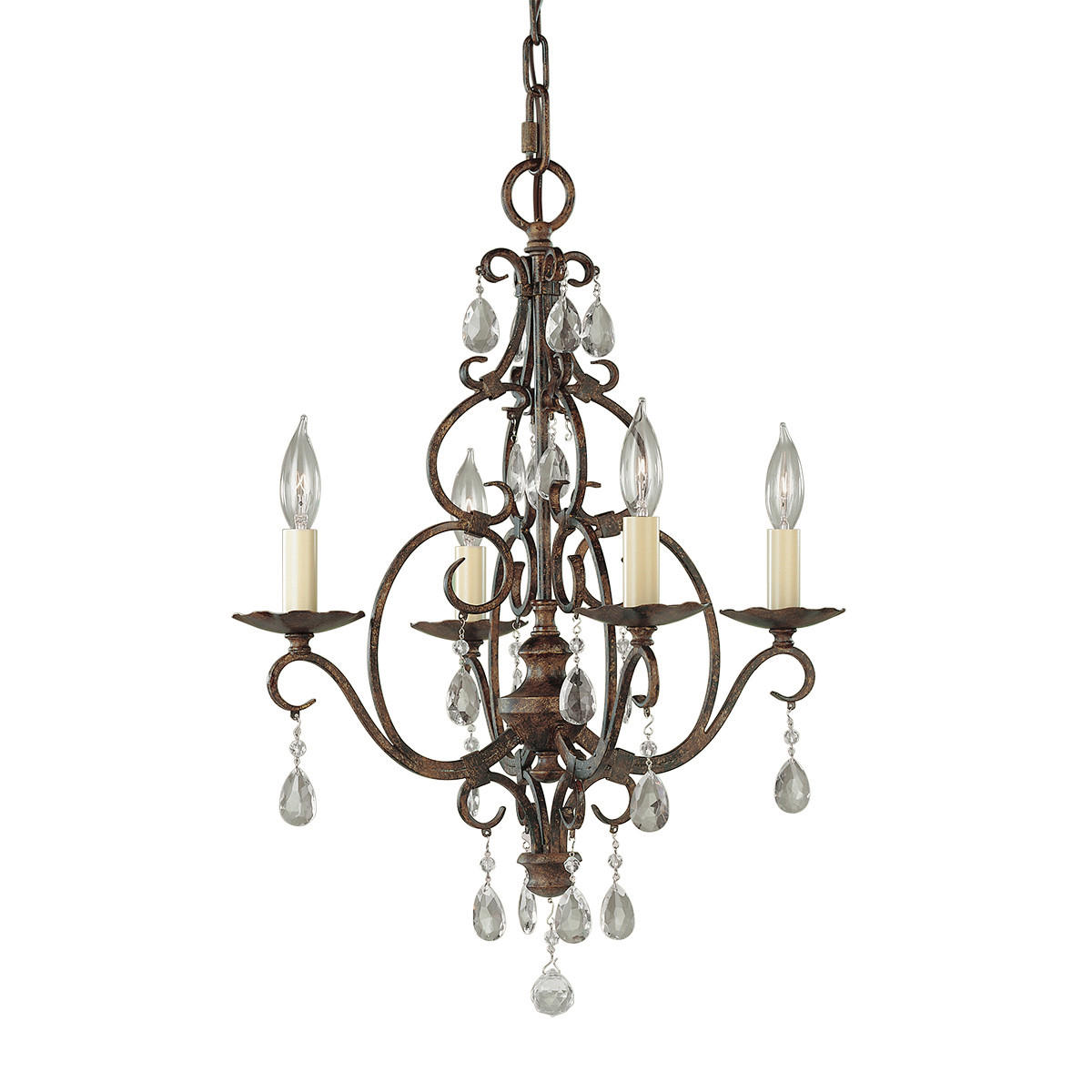 KRONLEUCHTER 42.2/51.2 cm    - Bronzefarben, Konventionell, Glas/Metall (42.2/51.2cm) - Elstead Lighting