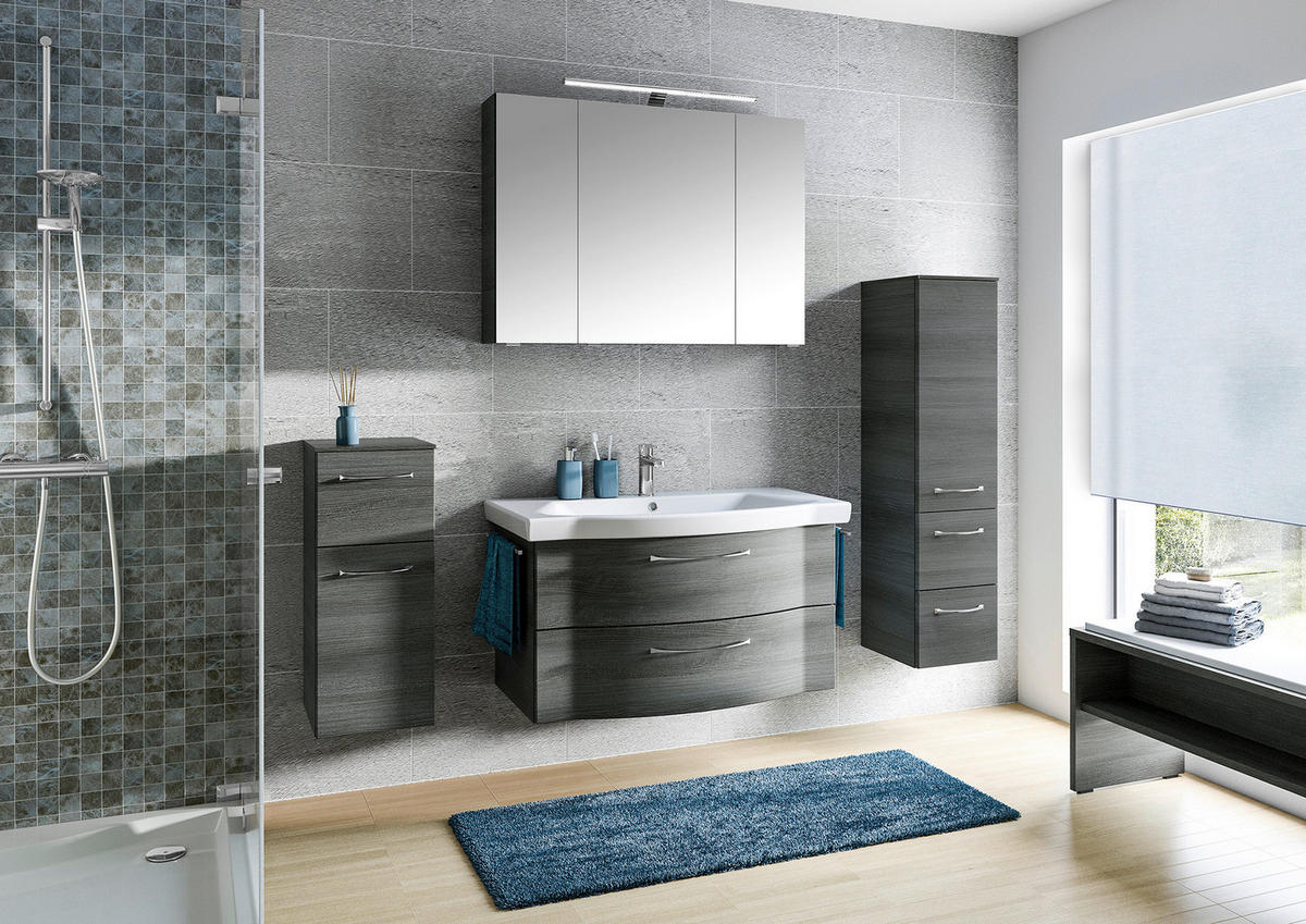 BADEZIMMER 5-teilig  in 158 cm  - Chromfarben/Graphitfarben, KONVENTIONELL, Glas/Keramik (158cm) - Pelipal