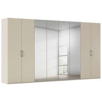 DREHTÜRENSCHRANK 400/223/61 cm,  in Champagner, 8-türig  - Chromfarben/Edelstahlfarben, Basics, Glas/Holzwerkstoff (400/223/61cm) - Novel