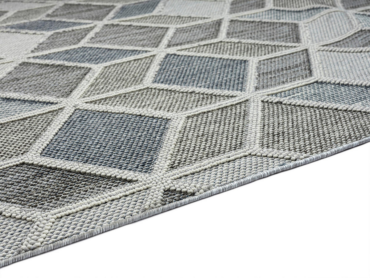 WEBTEPPICH 133/190 cm Blau, Grau  - Blau/Grau, Design, Textil (133/190cm) - Novel