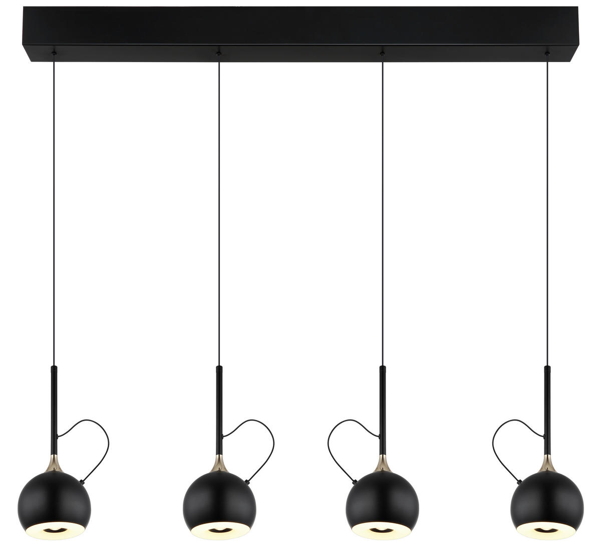 LED-HÄNGELEUCHTE 93/12/150 cm  - Goldfarben/Schwarzchrom, Design, Kunststoff/Metall (93/12/150cm) - Globo