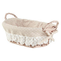 KOŠÍK DO REGÁLU, biela, béžová - biela/béžová, Basics, drevo/textil (30/23/9/14cm) - Landscape