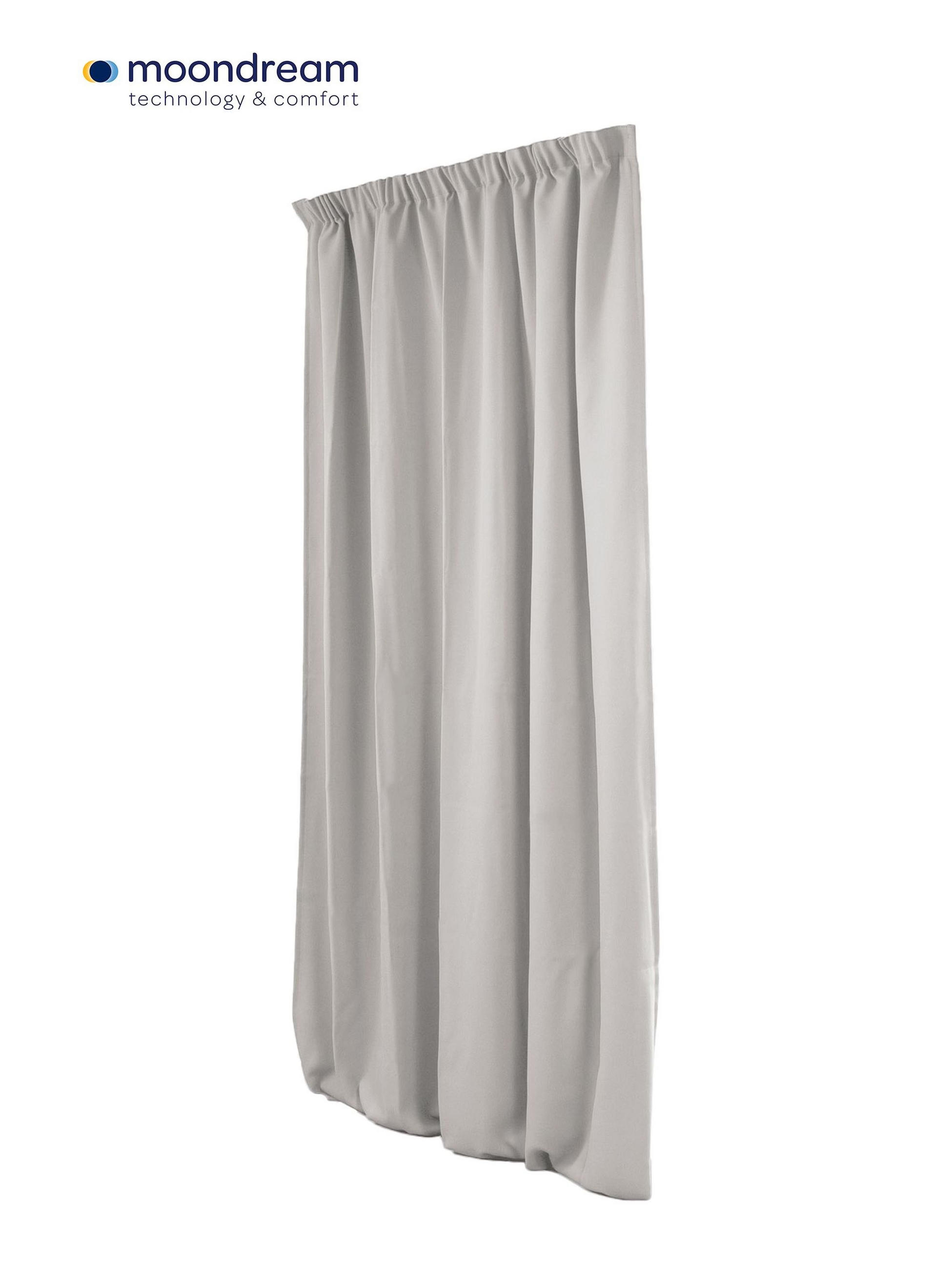 VERDUNKELUNGSVORHANG - Hellgrau, Basics, Textil (135/250cm)